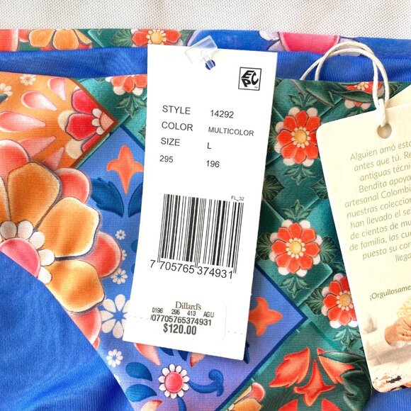 Agua Bendita Audrey Tile Low Rise Bikini Swim Bottom Reversible Large L NWT - Picture 4 of 7